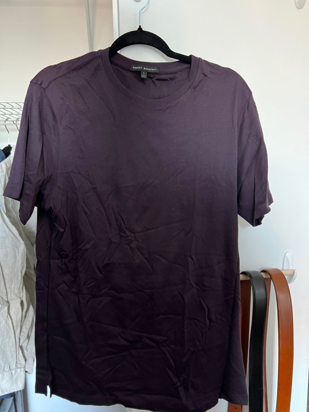 Robert Barakett Men's Deep Plum Crew Neck Tee